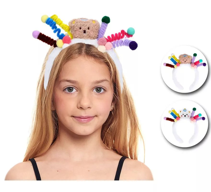 Translation missing: de.Diadema de Espirales de peluche en colores surtidos infantil