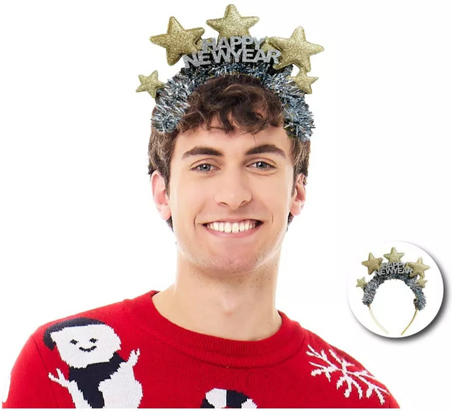 Translation missing: de.Diadema de Feliz Año Nuevo con estrellas doradas