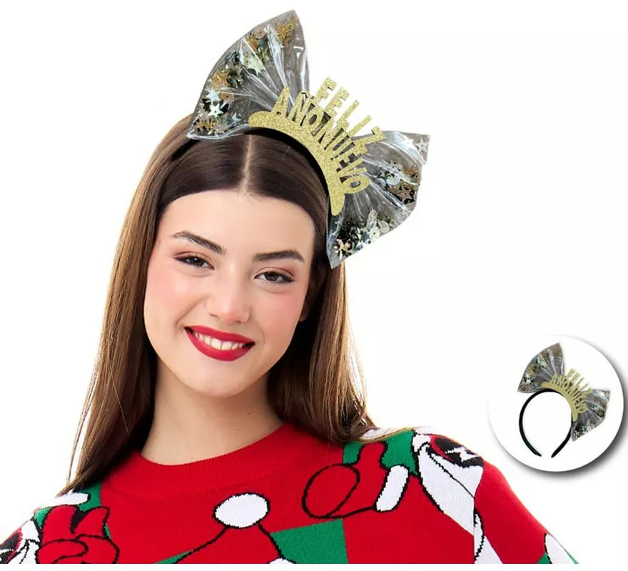 Translation missing: de.Diadema de Feliz Año Nuevo dorado con lazo
