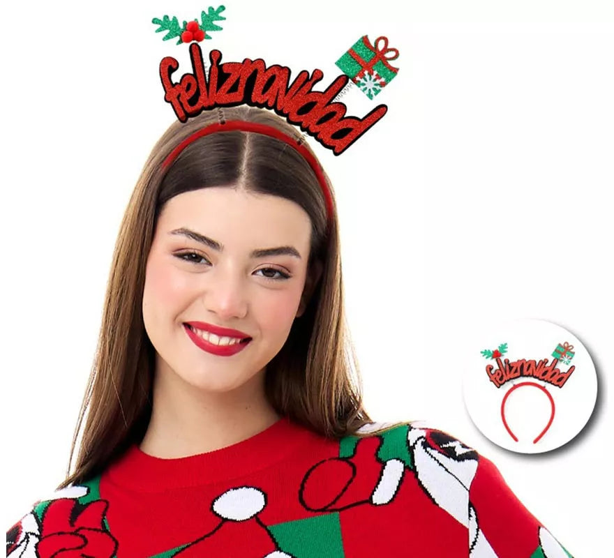 Translation missing: de.Diadema de Feliz Navidad con caja de regalo