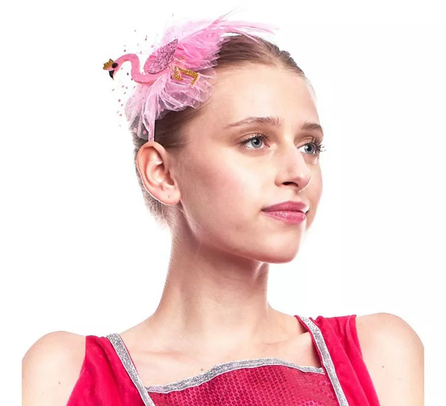 Translation missing: de.Diadema de Flamenco con Pluma rosa