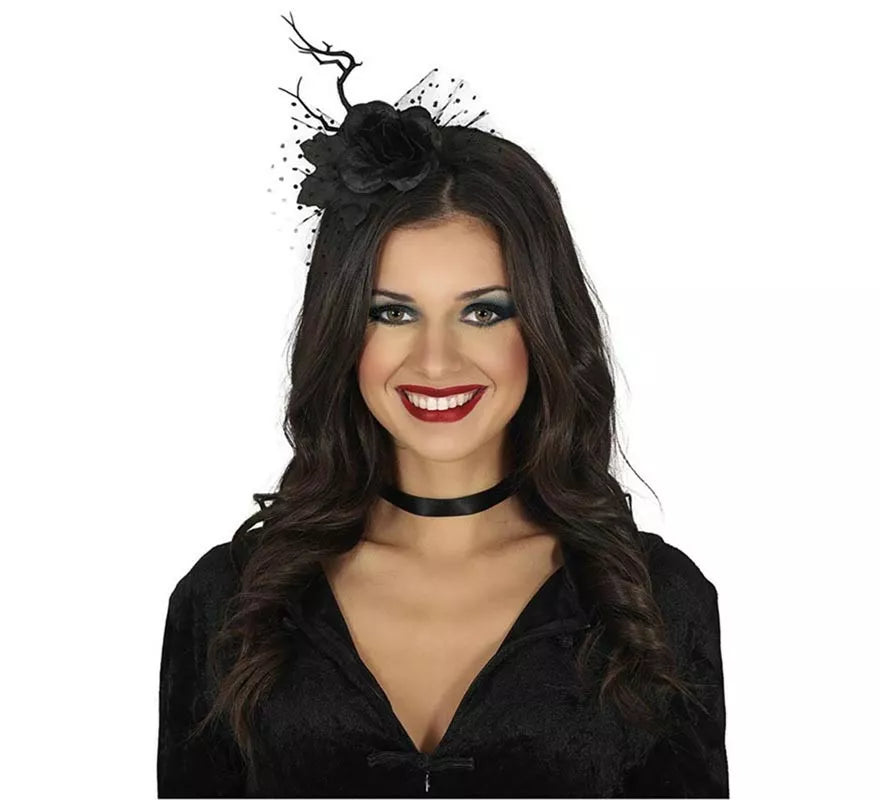 Translation missing: de.Diadema de Flor negra y velo