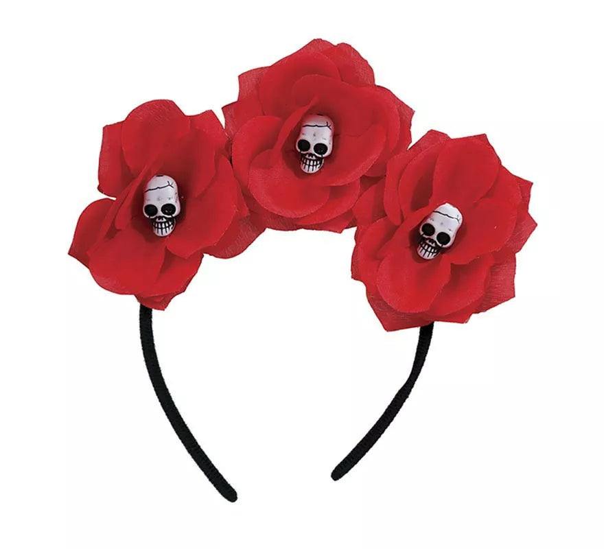 Translation missing: de.Diadema de Flores rojas con Calaveras
