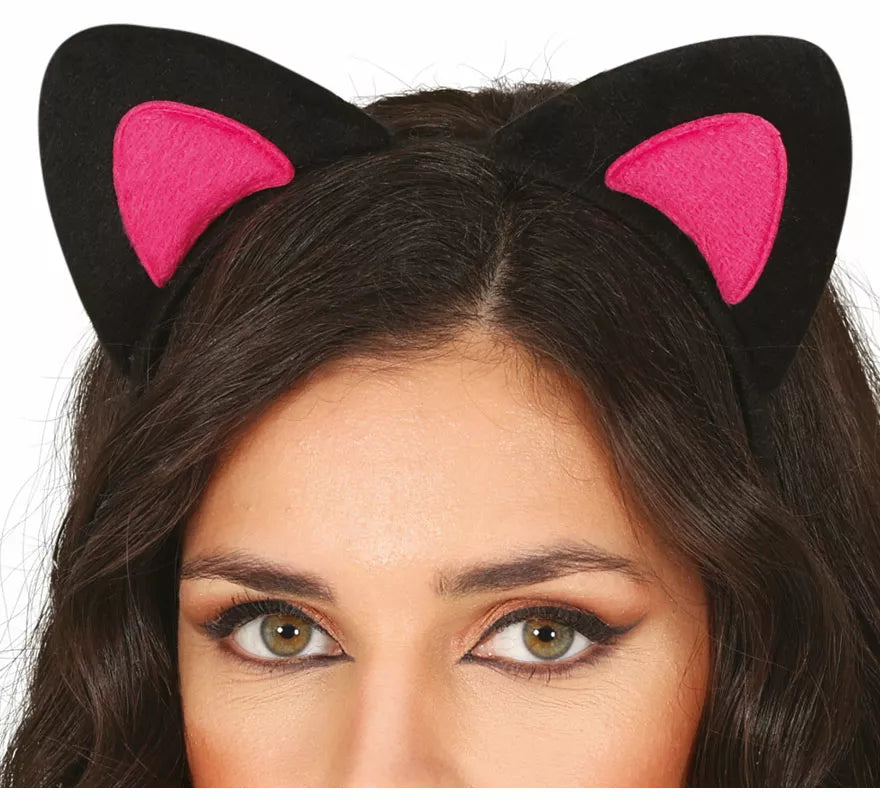 Translation missing: de.Diadema de Gatita rosa y negro adulto