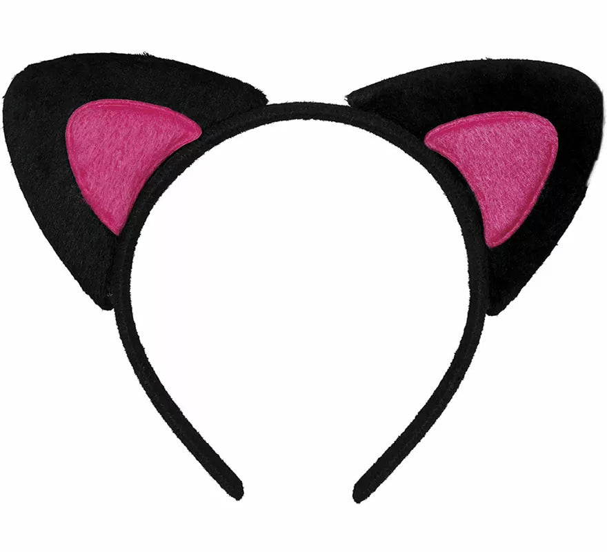Translation missing: de.Diadema de Gatita rosa y negro adulto