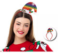 Diadema de Gorro Navideño Arcoíris
