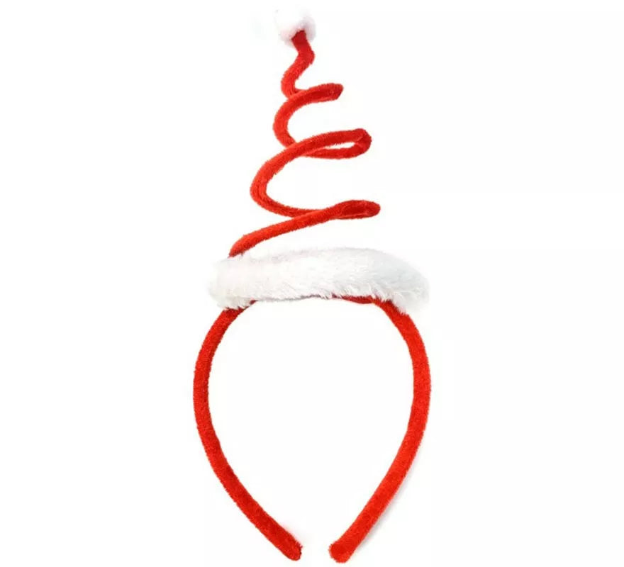 Translation missing: de.Diadema de Gorro Papá Noel Espiral roja