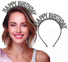 Silbernes „Happy Birthday “-Stirnband
