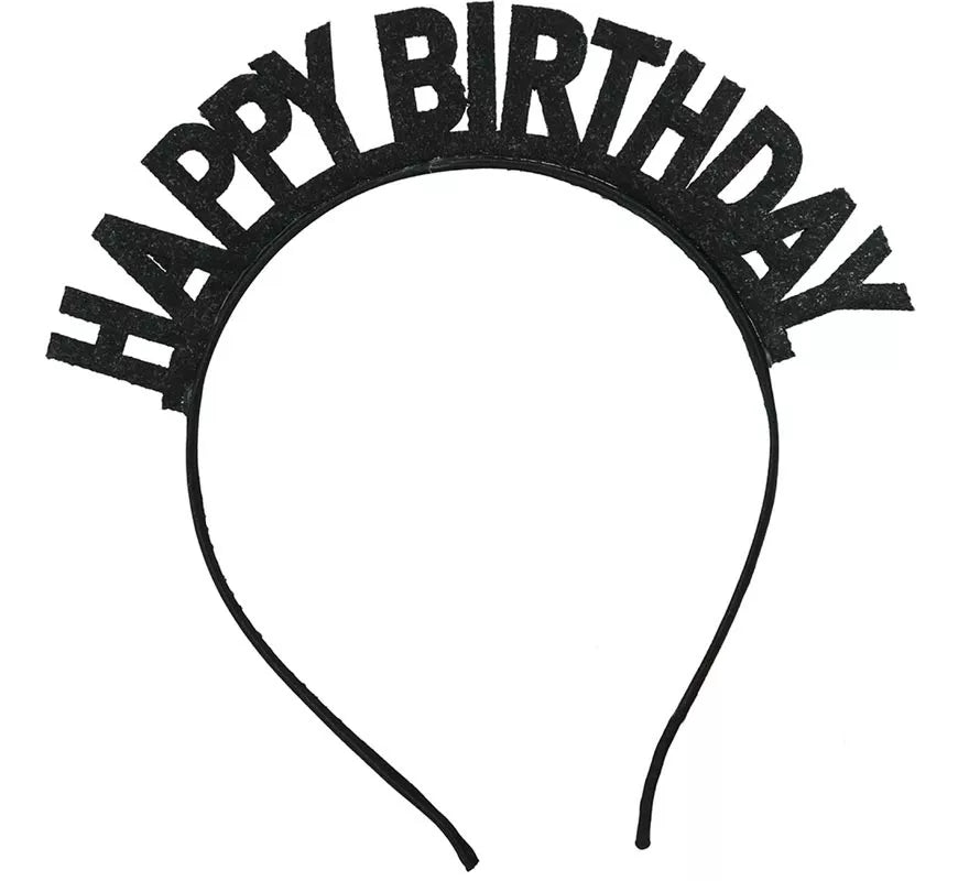 Translation missing: de.Diadema de 'Happy Birthday' plateada