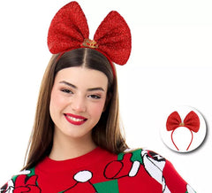 Leuchtend rotes Weihnachtsschleifen-Stirnband