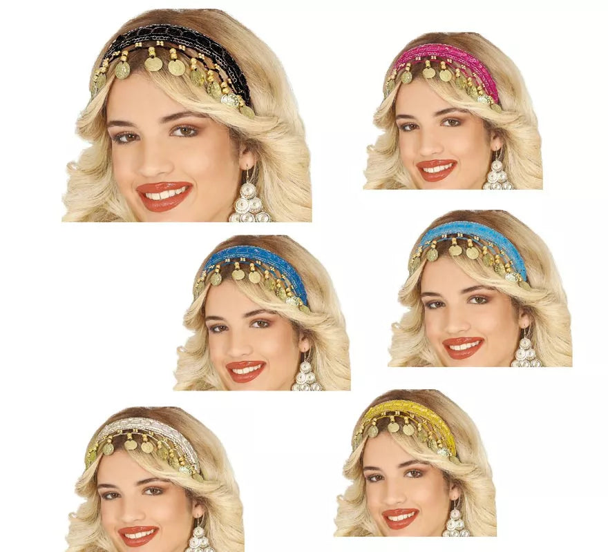 Translation missing: de.Diadema de Monedas Árabe Zíngara en varios colores adulto