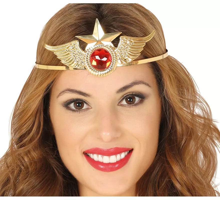 Translation missing: de.Diadema de Mujer maravilla Dorada con estrella