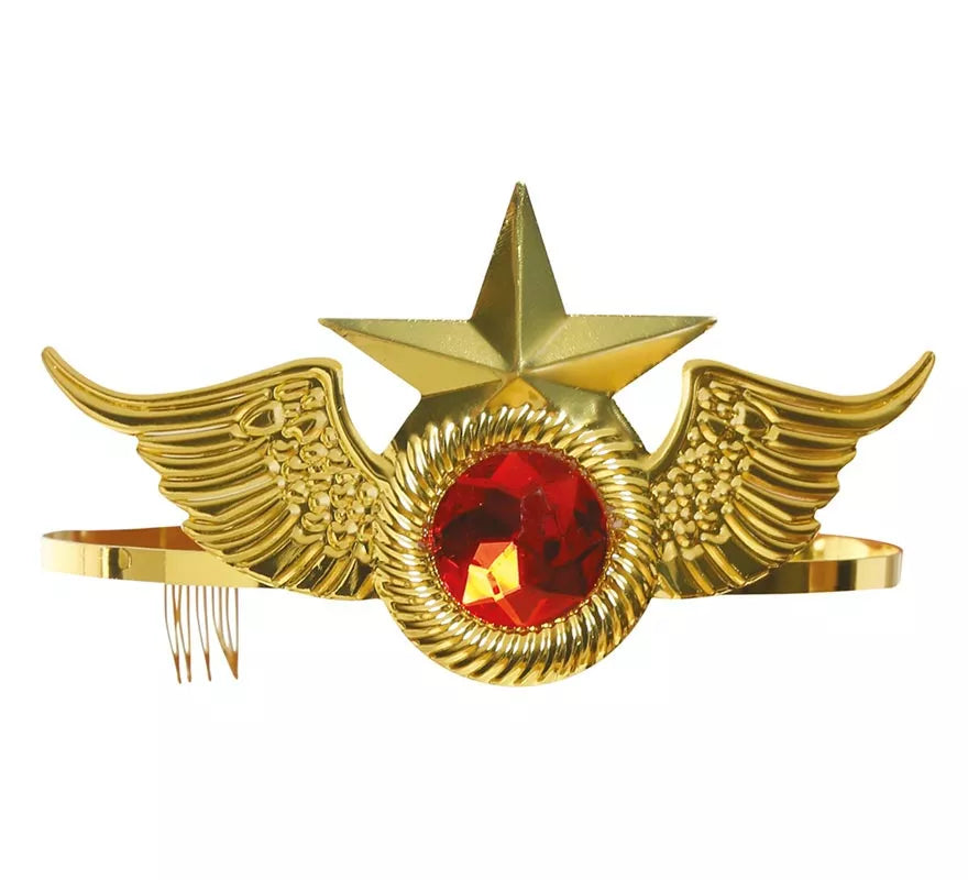 Translation missing: de.Diadema de Mujer maravilla Dorada con estrella