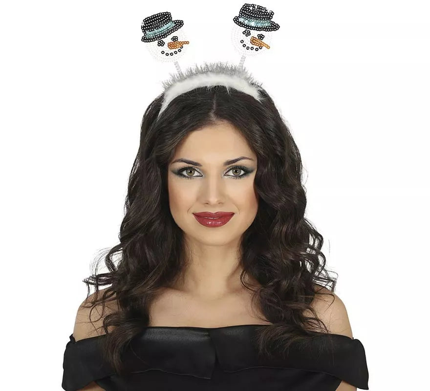 Translation missing: de.Diadema de Muñeco de nieve con lentejuelas