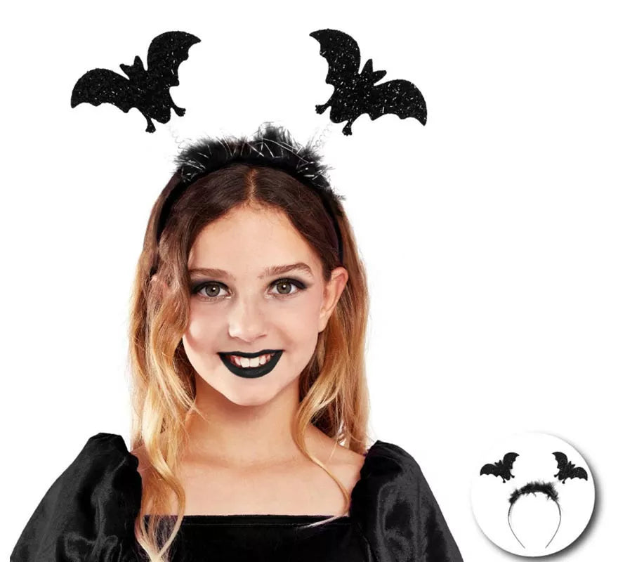 Translation missing: de.Diadema de Murciélagos negros con plumas infantil