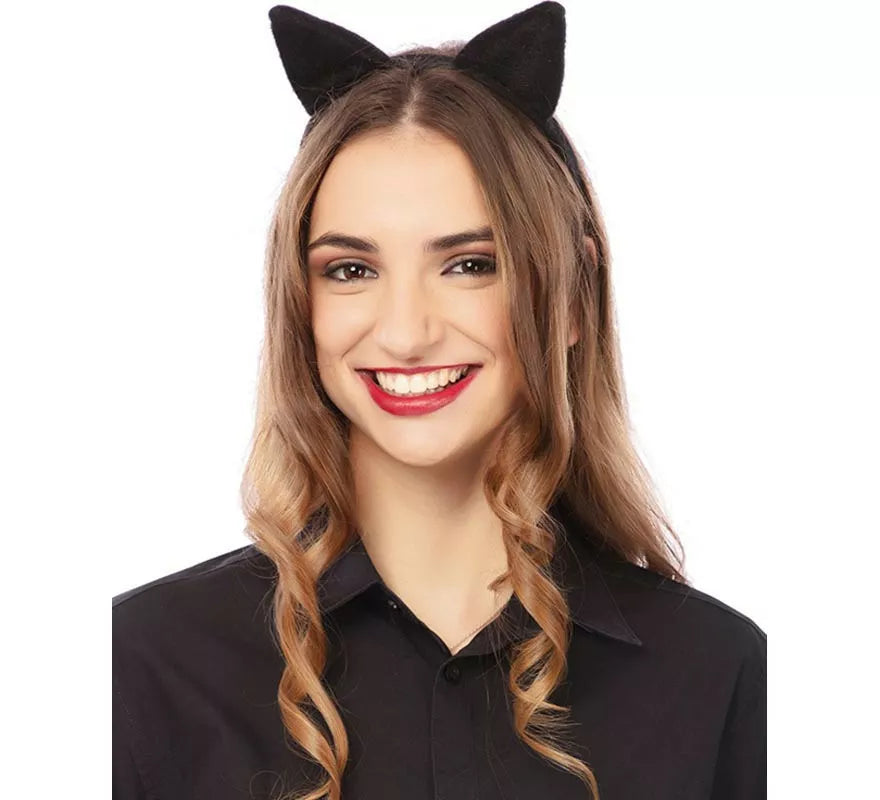 Translation missing: de.Diadema de Orejas de Gato negras de 5,5x6 cm