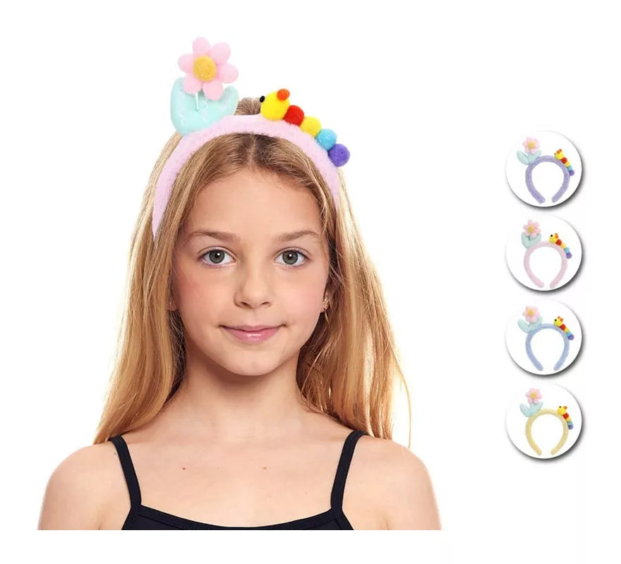 Translation missing: de.Diadema de Oruga de peluche en colores surtidos infantil