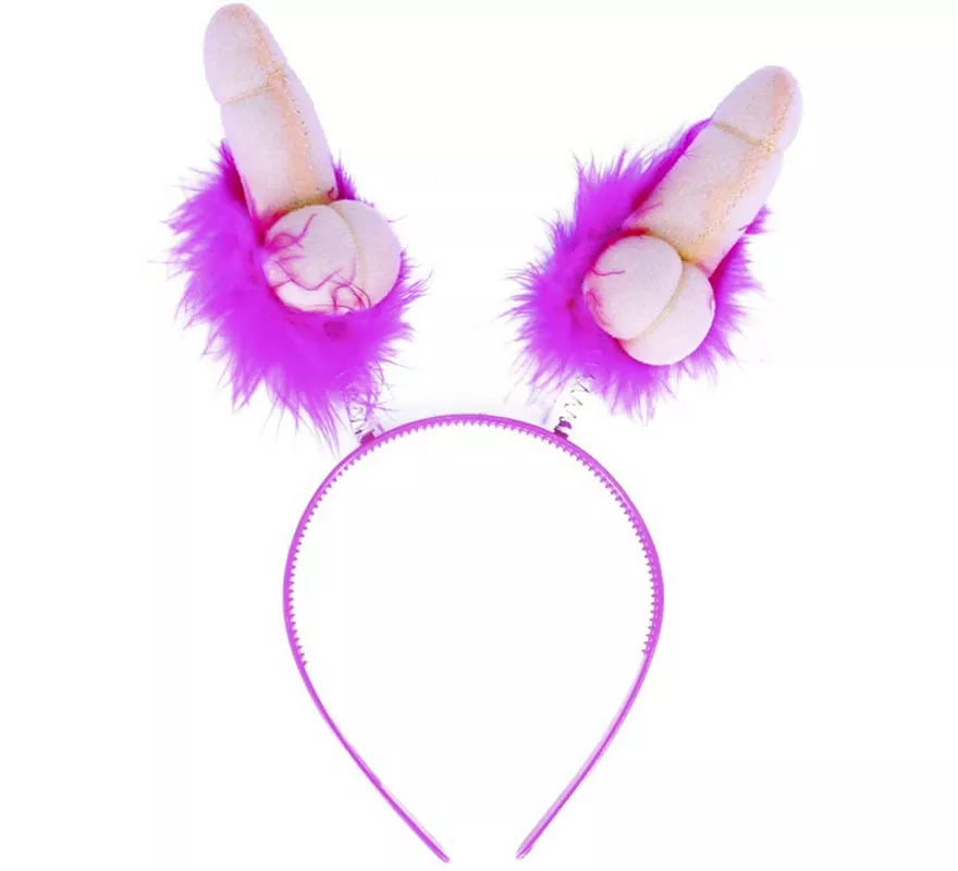 Translation missing: de.Diadema de Pene y Plumas morada de 14 cm