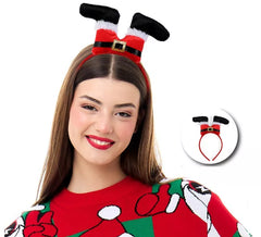 Weihnachtsmann-Beine-Stirnband mit Gürtel