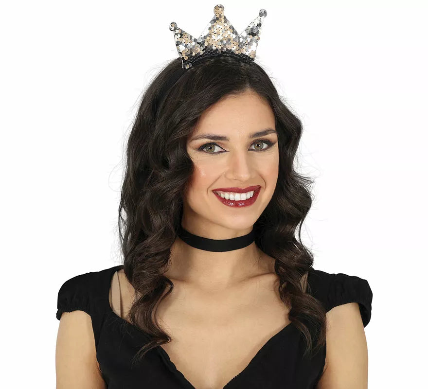 Translation missing: de.Diadema de Princesa con lentejuelas bicolor adulto