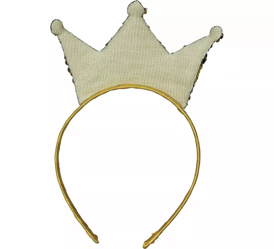 Translation missing: de.Diadema de Princesa con lentejuelas doradas adulto
