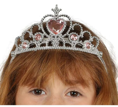 Silber Prinzessin Stirnband mit Herzen