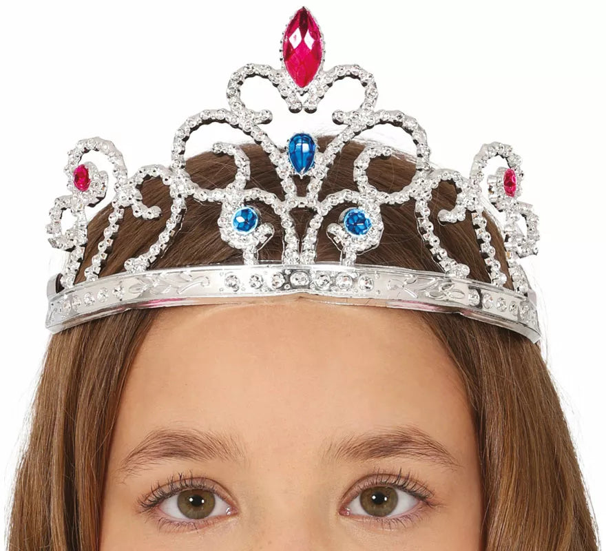 Translation missing: de.Diadema de Princesa plateada con piedras