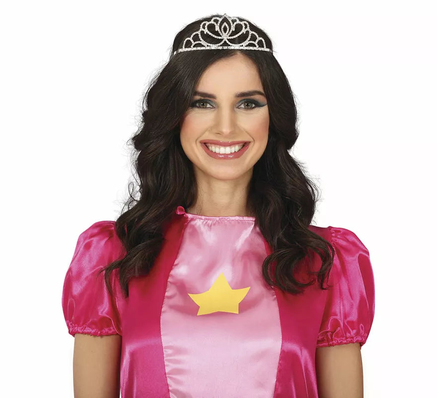Translation missing: de.Diadema de Princesa real plateada metálica adulto