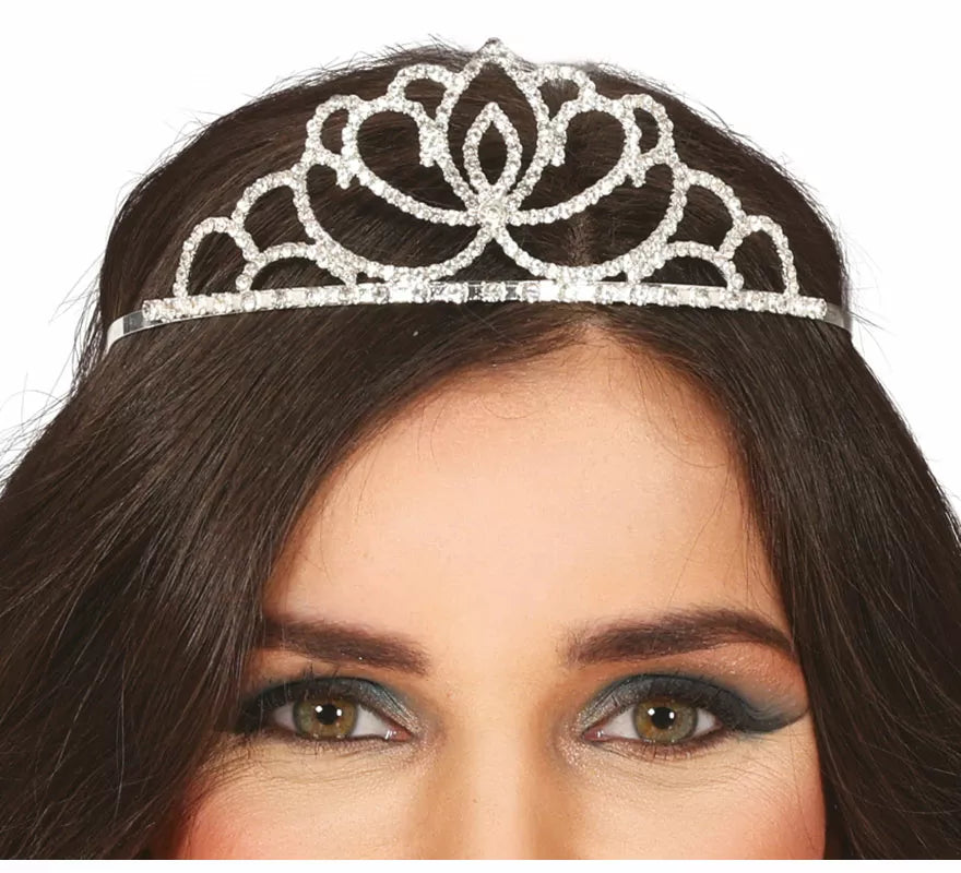 Translation missing: de.Diadema de Princesa real plateada metálica adulto