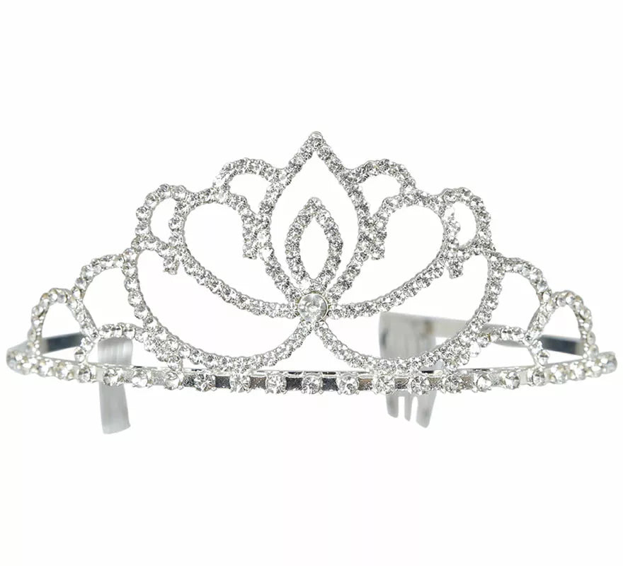 Translation missing: de.Diadema de Princesa real plateada metálica adulto