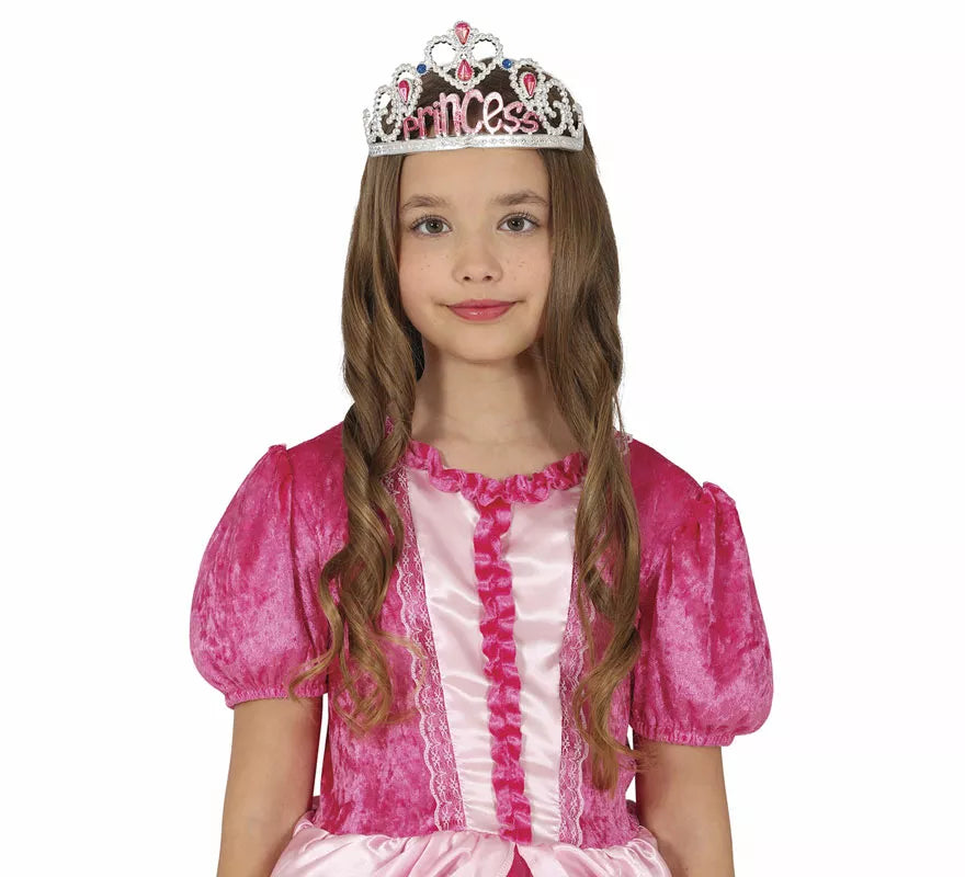Translation missing: de.Diadema de Princess plateada y rosa