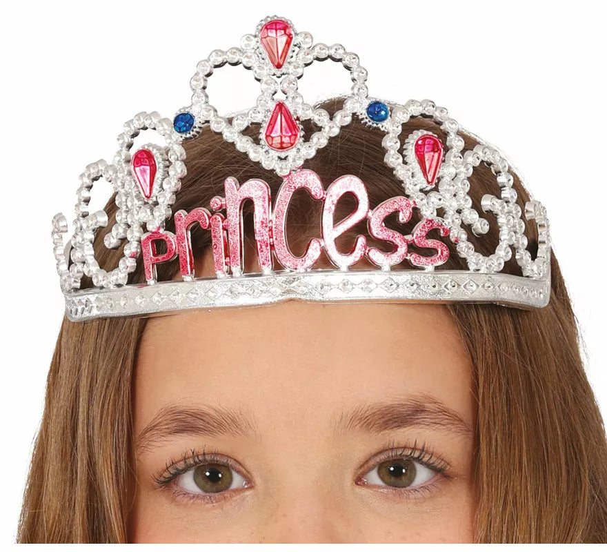 Translation missing: de.Diadema de Princess plateada y rosa