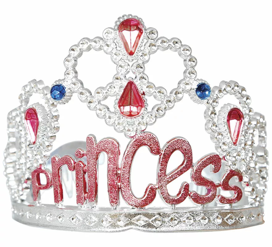 Translation missing: de.Diadema de Princess plateada y rosa