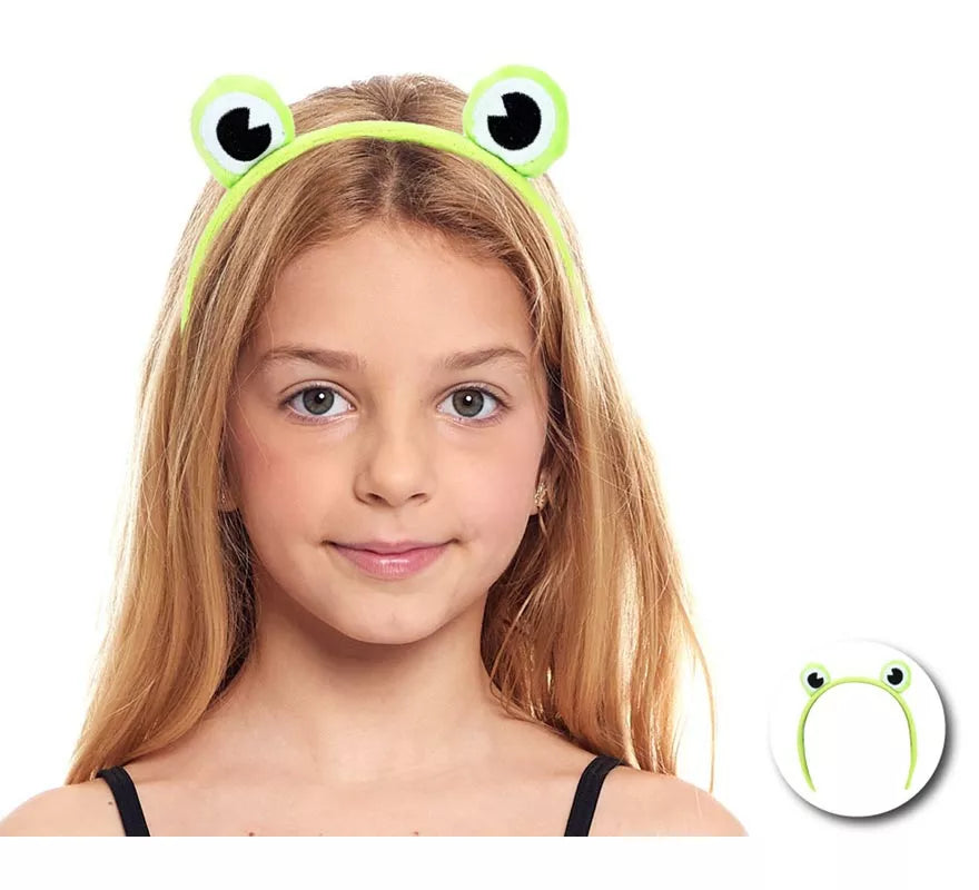 Translation missing: de.Diadema de Rana verde de peluche infantil