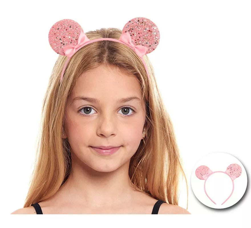 Translation missing: de.Diadema de Ratoncita rosa con lazos