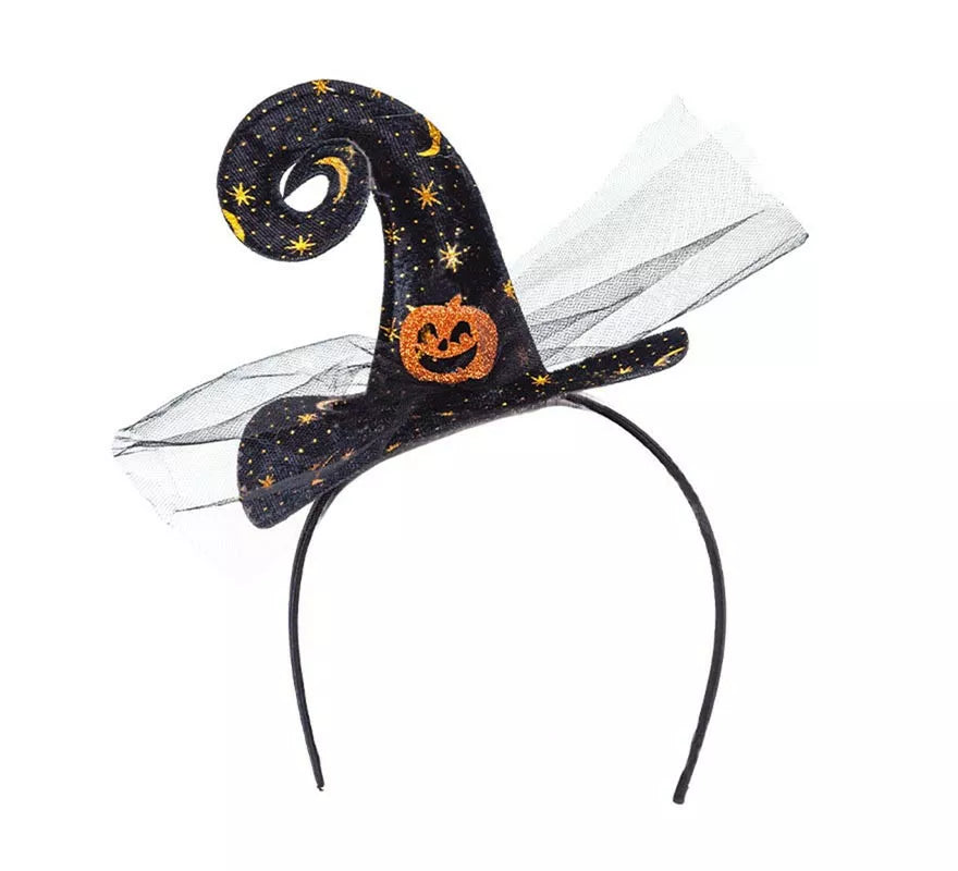 Translation missing: de.Diadema de Sombrero de Bruja con calabaza