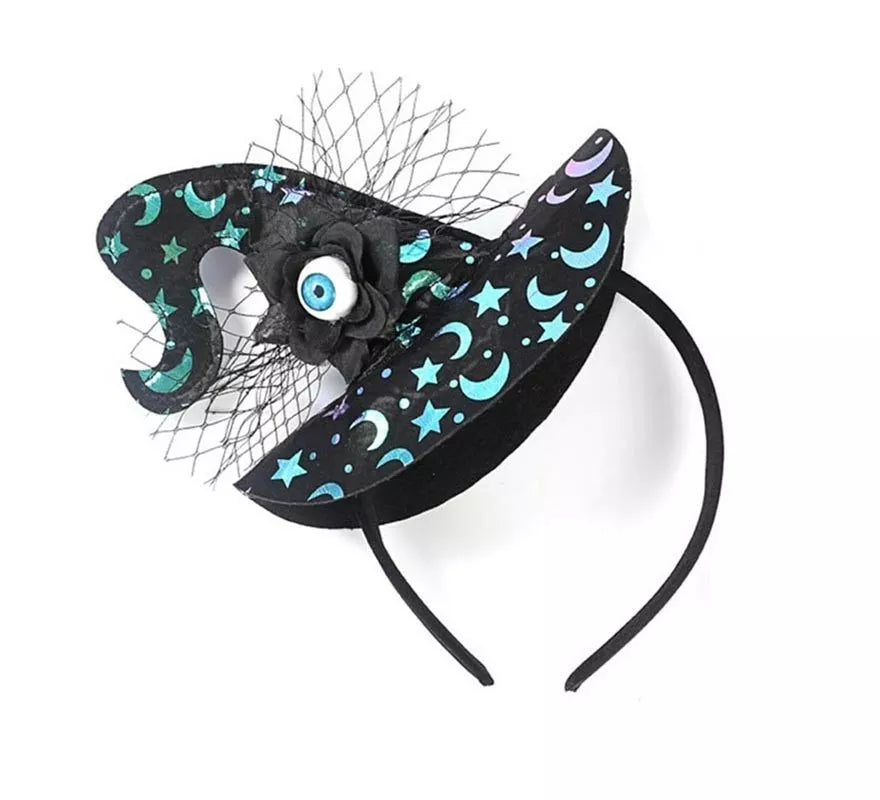 Translation missing: de.Diadema de Sombrero de Bruja Ojo, Lunas y Estrellas