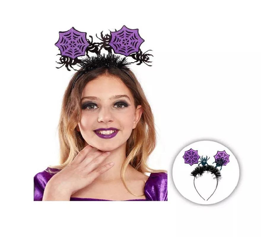 Diadema de Spiderwebs Lila
