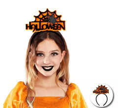 Orangefarbenes Halloween-Spinnennetz-Stirnband für Kinder