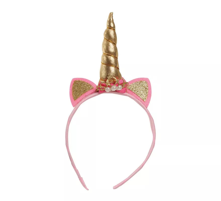 Translation missing: de.Diadema de Unicornio con Cuerno y Orejas Dorada