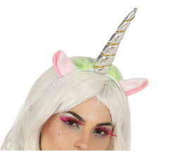 Silber Einhorn Stirnband mit Horn und Ohren