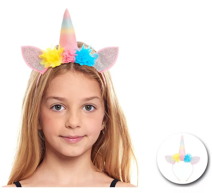 Translation missing: de.Diadema de Unicornio con flores degradado