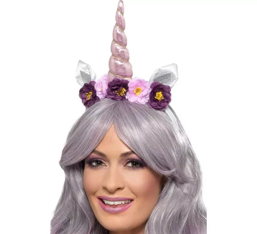 Translation missing: de.Diadema de Unicornio con Flores Violeta