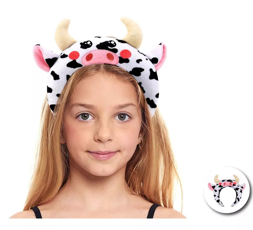 Translation missing: de.Diadema de Vaca de peluche infantil