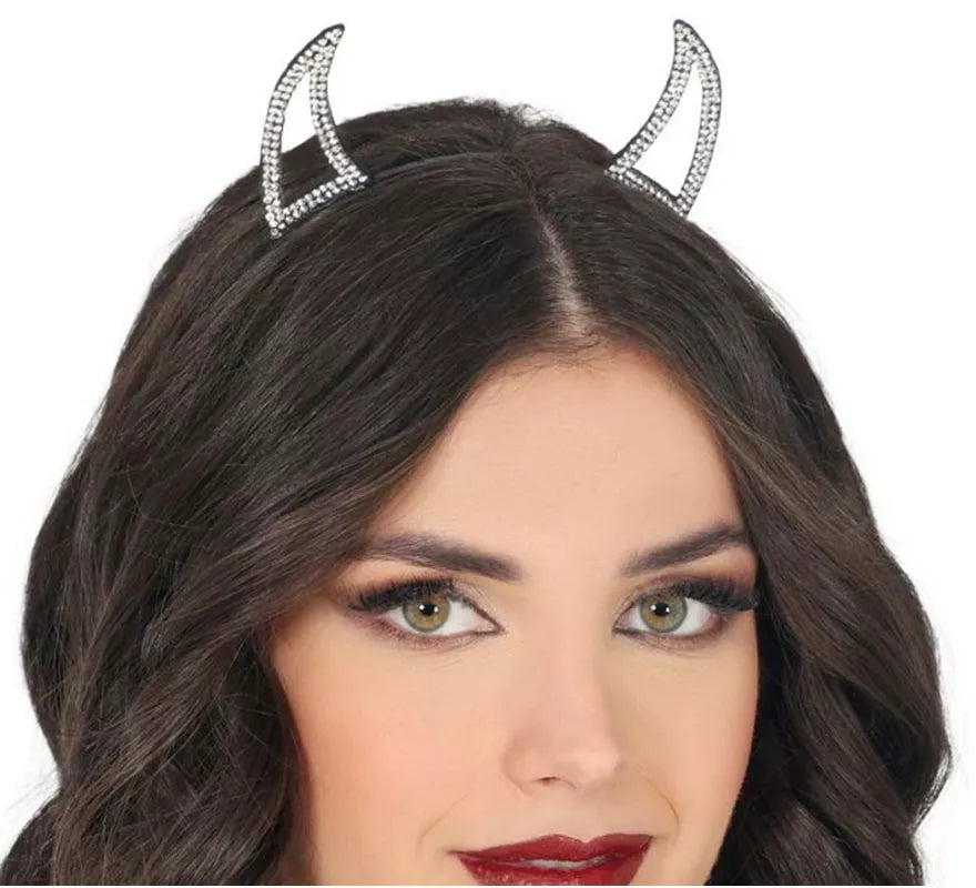 Translation missing: de.Diadema Demonio plata Brillante