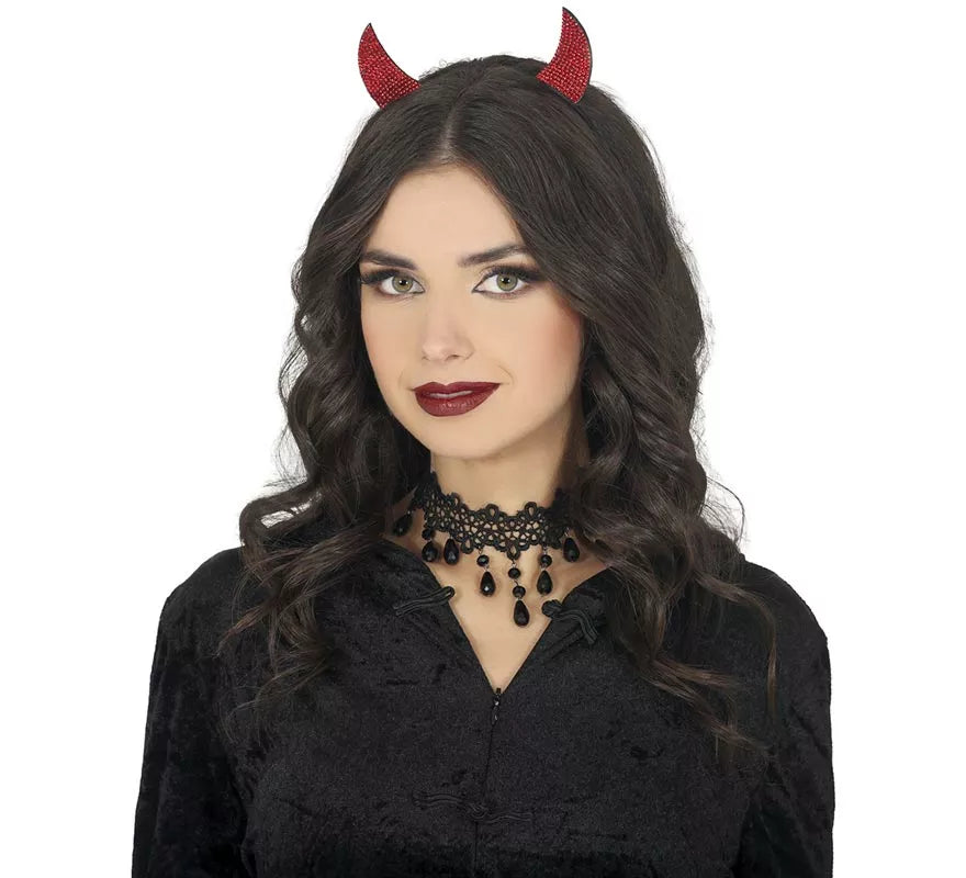 Diadema Demonio rojo Brillante
