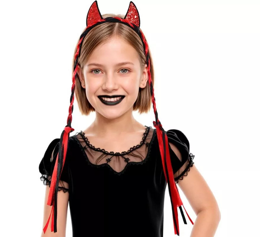 Translation missing: de.Diadema Diablesa con Dos Trenzas Infantil