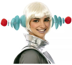 Blaues und rotes Space-Stirnband, 16 cm auf jeder Seite