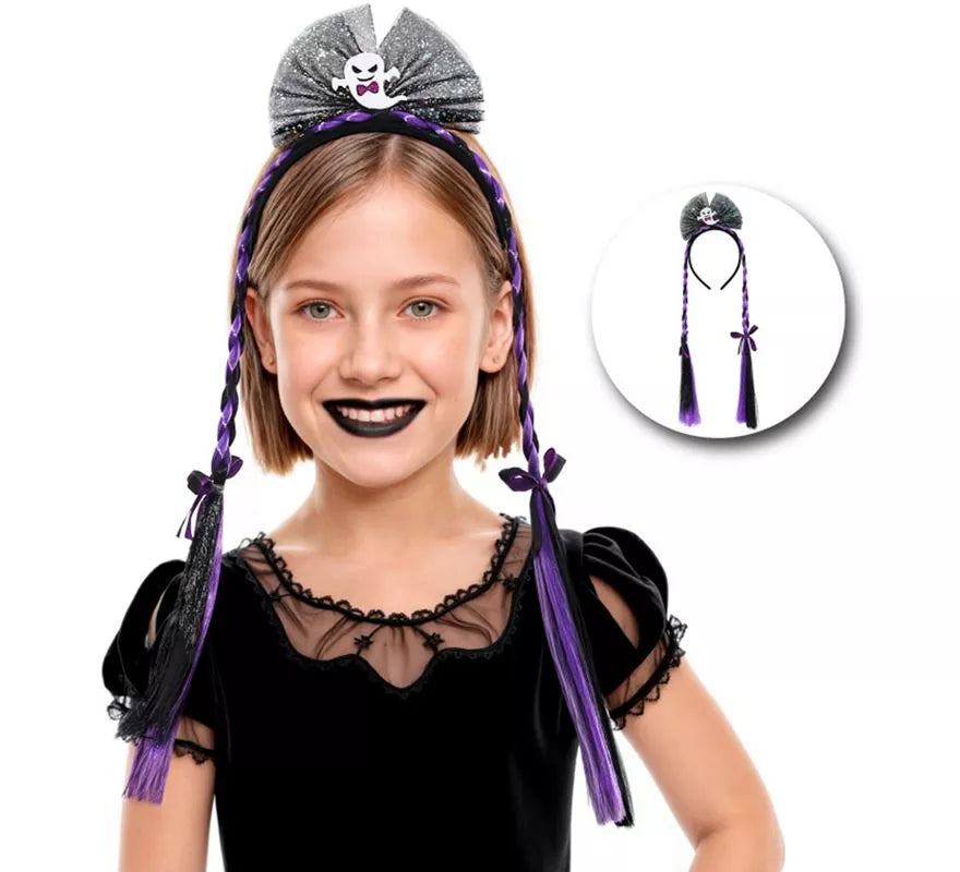 Diadema Fantasma con Dos Trenzas Infantil