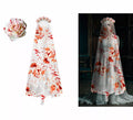 Diadema Flores Ensangrentadas con Velo de 80 cm